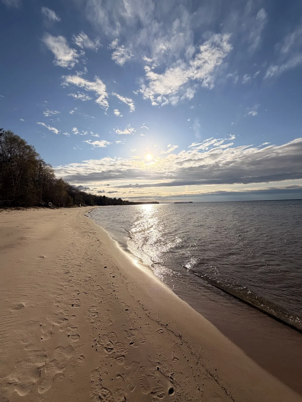 Lake Superior beach at sunset